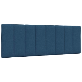 Cabecero de cama acolchado tela azul 120 cm