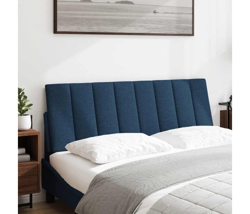 Cabecero de cama acolchado tela azul 120 cm