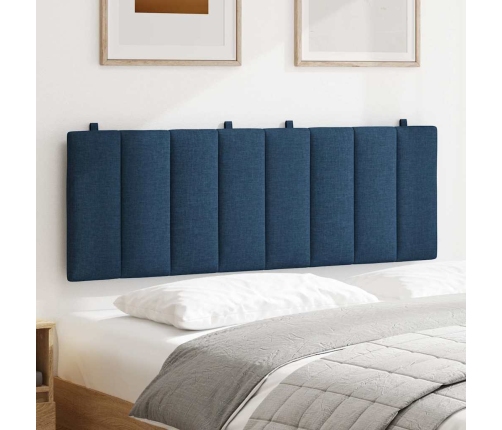 Cabecero de cama acolchado tela azul 120 cm