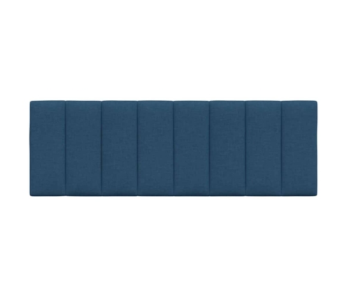 Cabecero de cama acolchado tela azul 120 cm