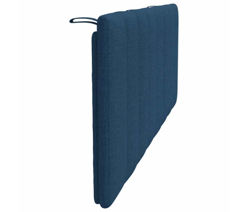 Cabecero de cama acolchado tela azul 120 cm