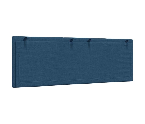 Cabecero de cama acolchado tela azul 120 cm