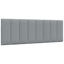 Cabecero de cama acolchado tela gris claro 140 cm