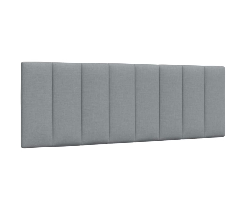 Cabecero de cama acolchado tela gris claro 140 cm