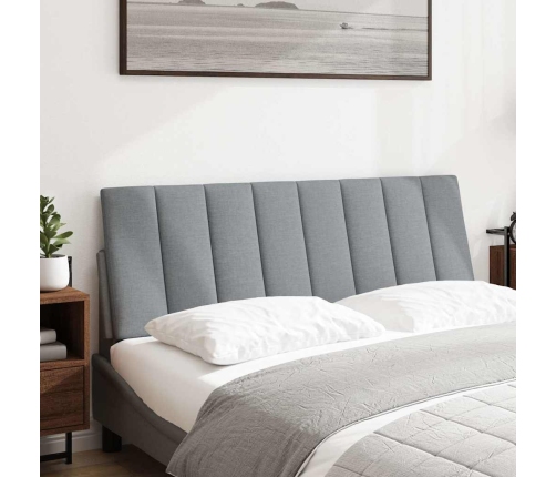 Cabecero de cama acolchado tela gris claro 140 cm