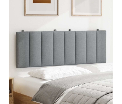 Cabecero de cama acolchado tela gris claro 140 cm