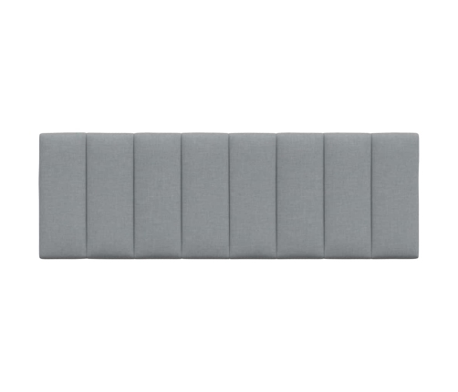 Cabecero de cama acolchado tela gris claro 140 cm