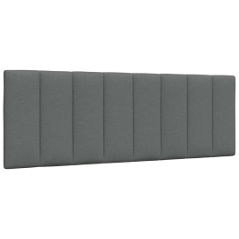 Cabecero de cama acolchado tela gris oscuro 140 cm