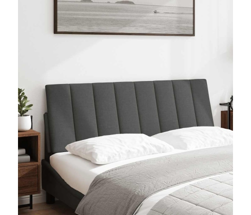 Cabecero de cama acolchado tela gris oscuro 140 cm