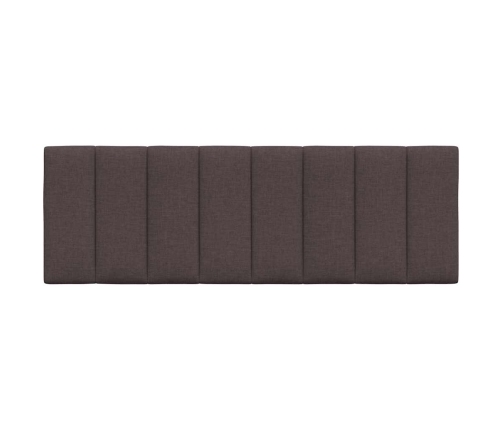 Cabecero de cama acolchado tela marrón oscuro 140 cm