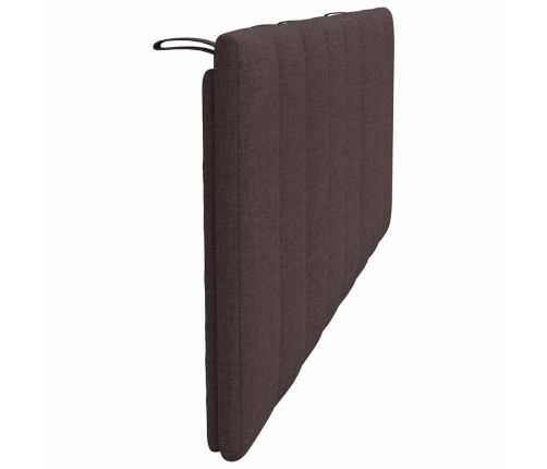 Cabecero de cama acolchado tela marrón oscuro 140 cm