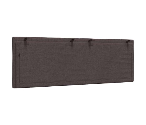 Cabecero de cama acolchado tela marrón oscuro 140 cm