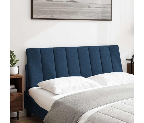 Cabecero de cama acolchado tela azul 140 cm