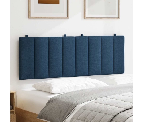 Cabecero de cama acolchado tela azul 140 cm