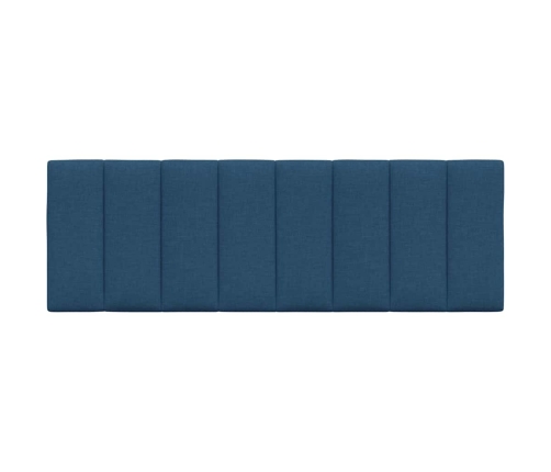 Cabecero de cama acolchado tela azul 140 cm