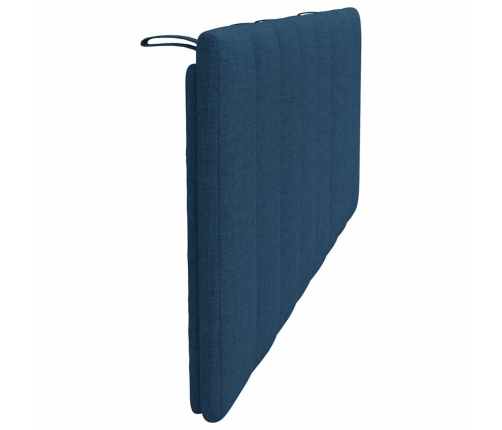 Cabecero de cama acolchado tela azul 140 cm