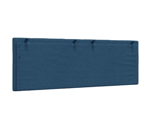 Cabecero de cama acolchado tela azul 140 cm