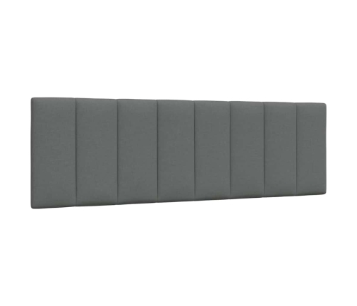 Cabecero de cama acolchado tela gris oscuro 160 cm