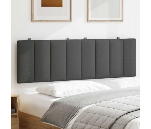 Cabecero de cama acolchado tela gris oscuro 160 cm