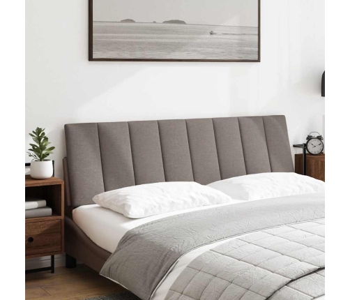 Cabecero de cama acolchado tela gris taupé 160 cm