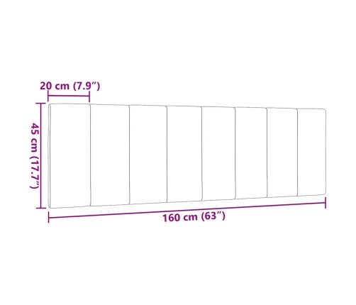 Cabecero de cama acolchado tela gris taupé 160 cm