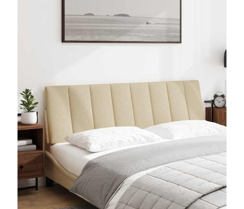 Cabecero de cama acolchado tela crema 160 cm