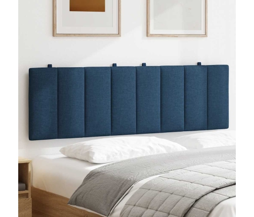 Cabecero de cama acolchado tela azul 160 cm