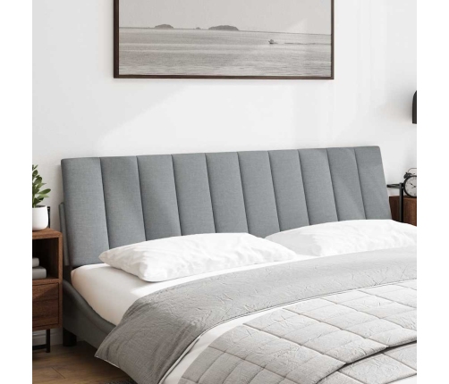 Cabecero de cama acolchado tela gris claro 180 cm