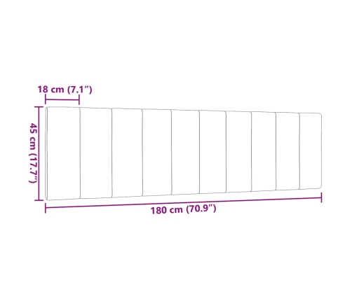 Cabecero de cama acolchado tela gris claro 180 cm