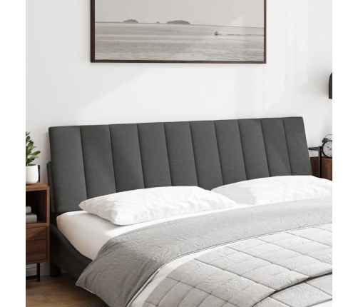 Cabecero de cama acolchado tela gris oscuro 180 cm