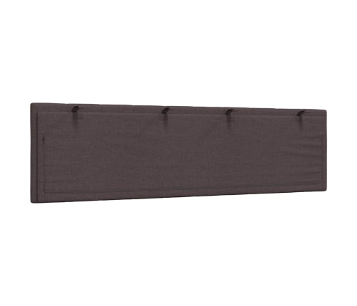 Cabecero de cama acolchado tela marrón oscuro 180 cm