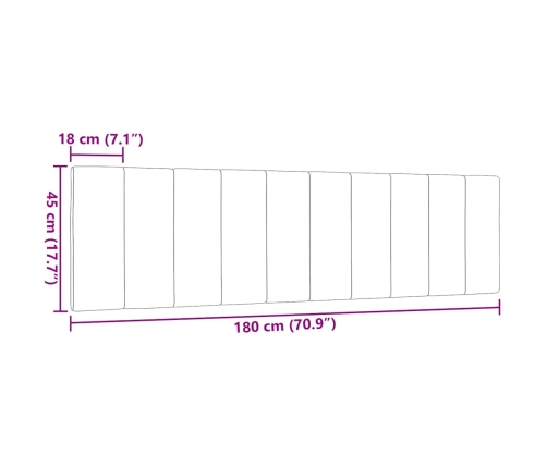 Cabecero de cama acolchado tela crema 180 cm