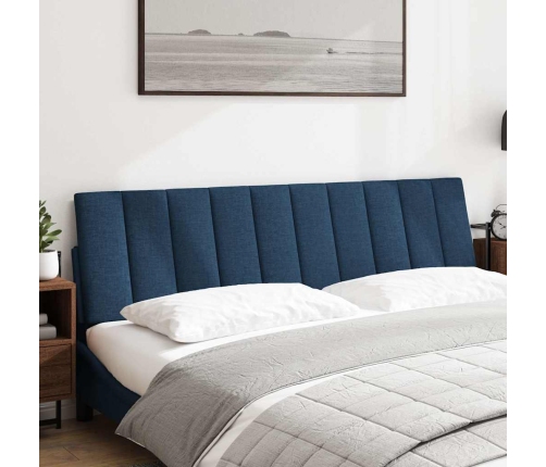 Cabecero de cama acolchado tela azul 180 cm