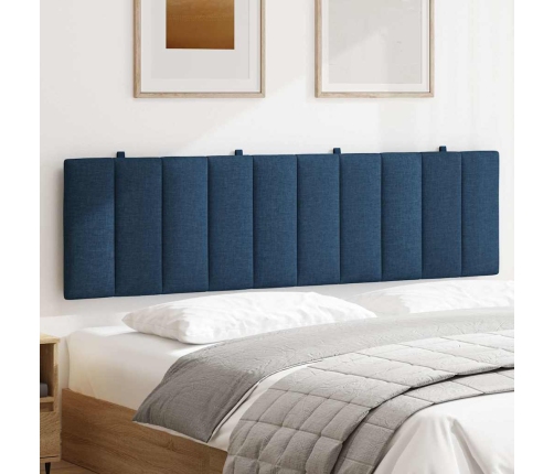 Cabecero de cama acolchado tela azul 180 cm