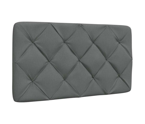 Cabecero de cama acolchado tela gris oscuro 80 cm