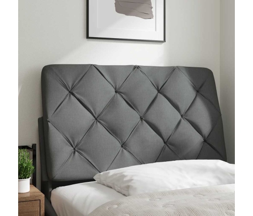 Cabecero de cama acolchado tela gris oscuro 80 cm