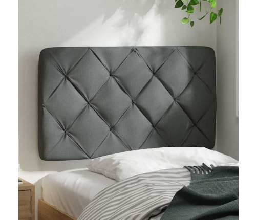 Cabecero de cama acolchado tela gris oscuro 80 cm