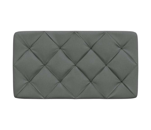 Cabecero de cama acolchado tela gris oscuro 80 cm