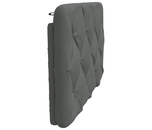 Cabecero de cama acolchado tela gris oscuro 80 cm