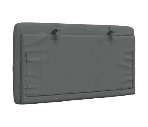 Cabecero de cama acolchado tela gris oscuro 80 cm