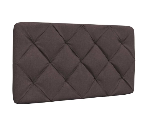 Cabecero de cama acolchado tela marrón oscuro 80 cm