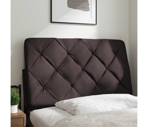 Cabecero de cama acolchado tela marrón oscuro 80 cm