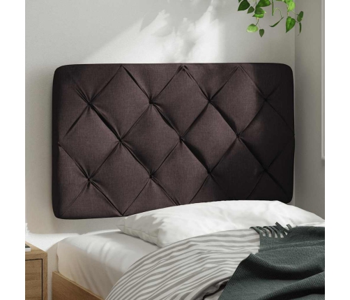 Cabecero de cama acolchado tela marrón oscuro 80 cm