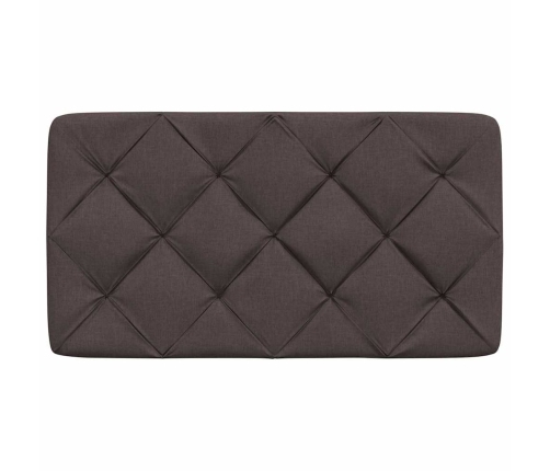 Cabecero de cama acolchado tela marrón oscuro 80 cm