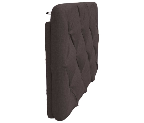 Cabecero de cama acolchado tela marrón oscuro 80 cm