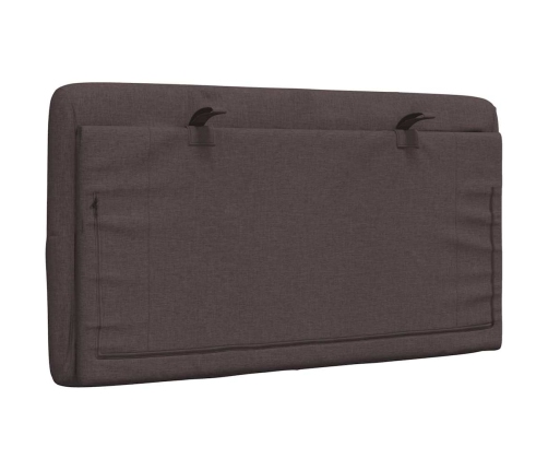 Cabecero de cama acolchado tela marrón oscuro 80 cm