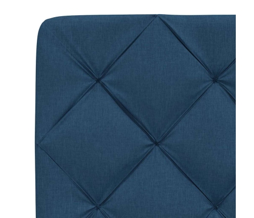 Cabecero de cama acolchado tela azul 80 cm