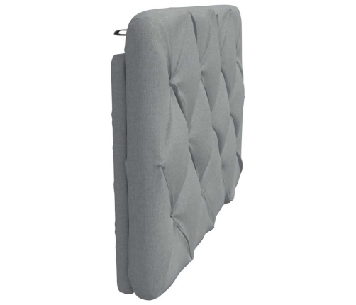 Cabecero de cama acolchado tela gris claro 90 cm