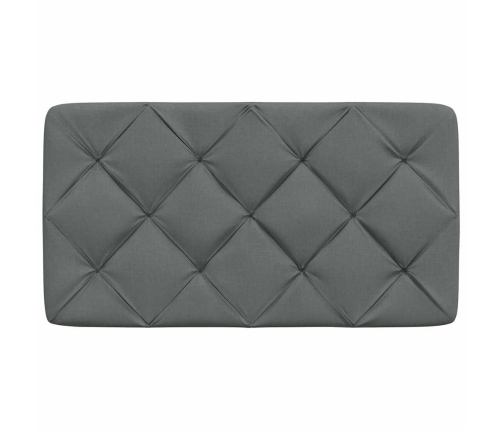 Cabecero de cama acolchado tela gris oscuro 90 cm