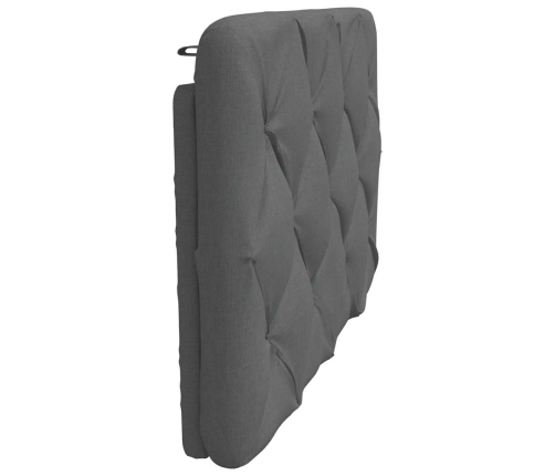 Cabecero de cama acolchado tela gris oscuro 90 cm